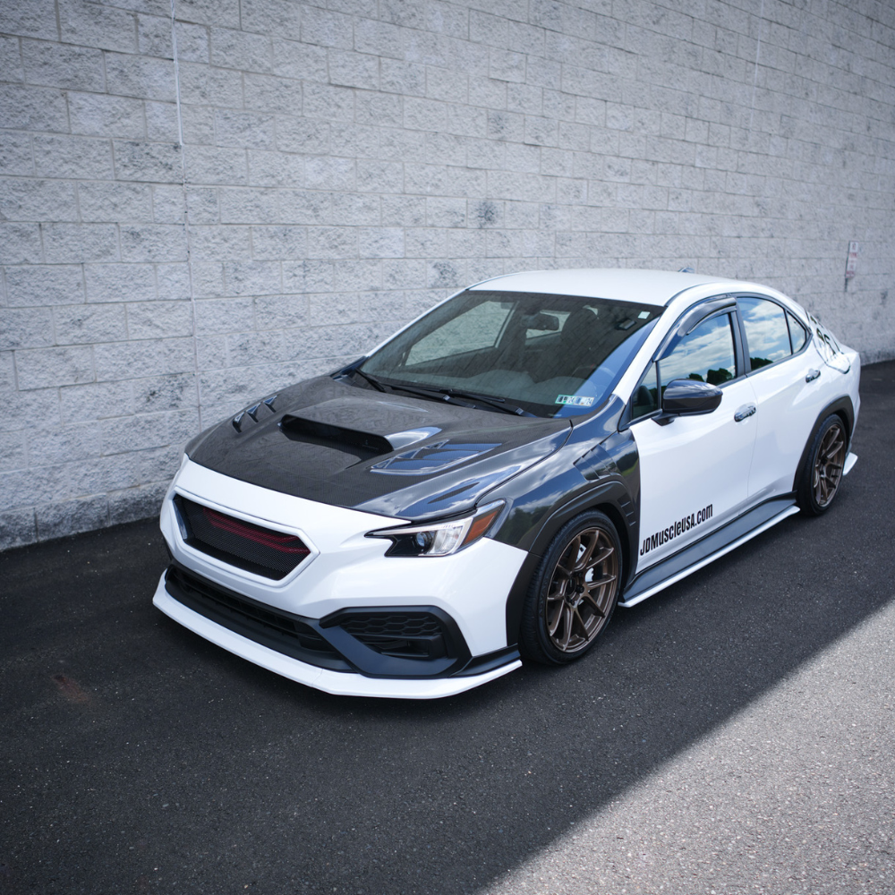 JDMuscle 3-Piece Front Lip V1 [Paint Matched / Gloss Black / RAW ABS] - Subaru WRX 2022-2025