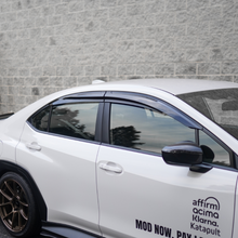 Load image into Gallery viewer, JDMuscle V1 Rain Guards / Window Visors [Acrylic/Carbon Fiber] - Subaru WRX 2022-2025