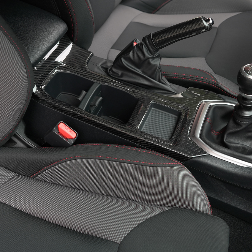 JDMuscle Tanso Dry Carbon Fiber Cup Holder Trim Cover - Subaru WRX 2022-2025