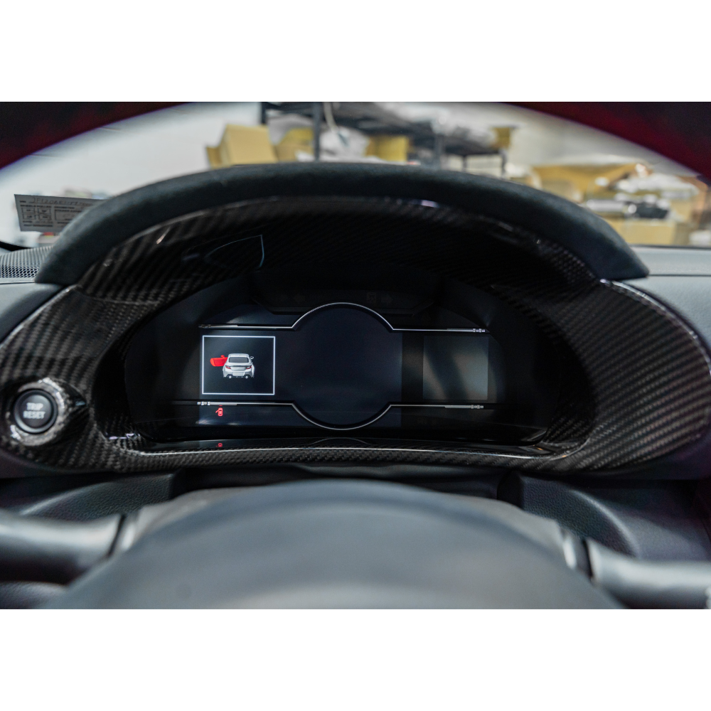 JDMuscle Tanso Dry Carbon Fiber Speedometer Cluster Cover w/ Gloss Finish - Subaru BRZ / Toyota GR86 2022+