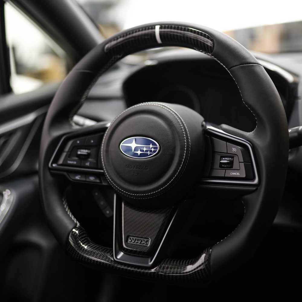 JDMuscle Leather / Alcantara Airbag Cover - Subaru WRX 2022-2025