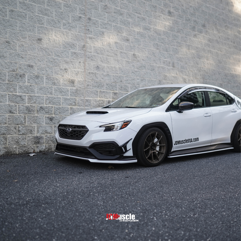 JDMuscle Canards V2 [Paint Matched / Gloss Black / ABS] - Subaru WRX 2022-2025