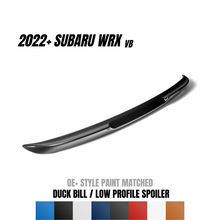 Load image into Gallery viewer, JDMuscle STI Style Duck Bill Spoiler [Paint Matched/Gloss Black] - Subaru WRX 2022-2025