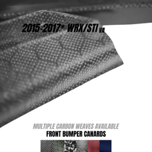 Load image into Gallery viewer, JDMuscle Tanso Carbon Fiber Canards V1 (For Stock Bumper) - Subaru WRX / STi 2015-2017