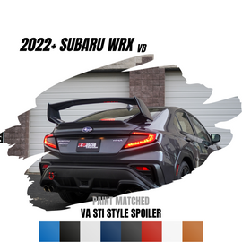 JDMuscle VA STI Style 3-Piece Spoiler Final Edition [Paint Matched/Gloss Black/ABS] - Subaru WRX 2022-2025
