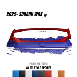 JDMuscle VA STI Style 3-Piece Spoiler Final Edition [Paint Matched/Gloss Black/ABS] - Subaru WRX 2022-2025