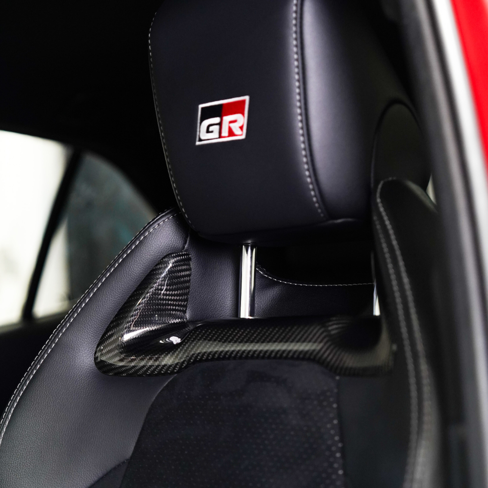 JDMuscle Carbon Fiber Front Seat Inserts (Front;2 Pieces) - Toyota GR Corolla 2023-2024