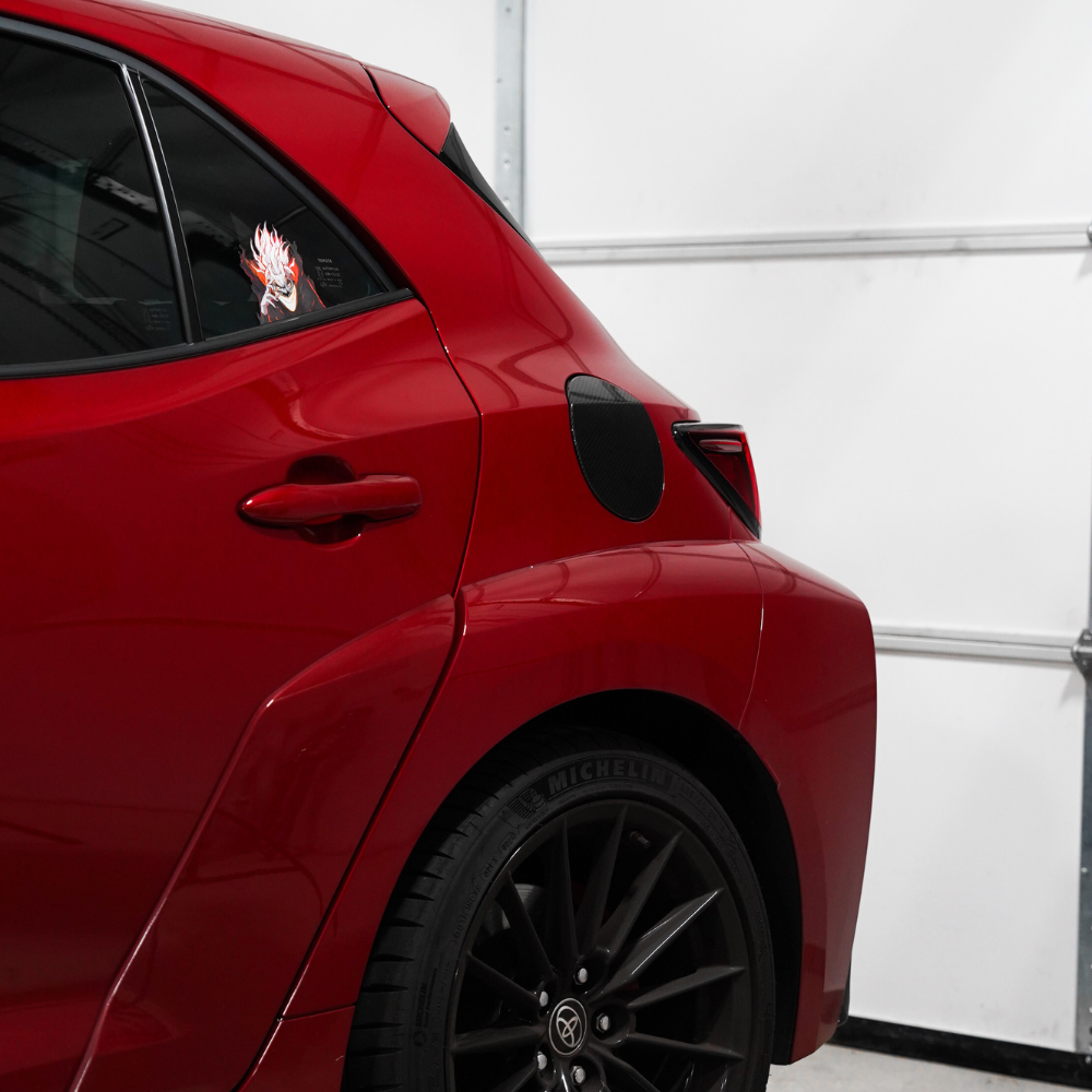 JDMuscle Carbon Fiber Fuel Door Cover - Toyota GR Corolla 2023-2024
