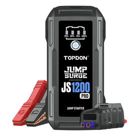 TOPDON JS1200Pro 1800 Peak Amp Battery Jumpstarter, Power Bank, & Flashlight