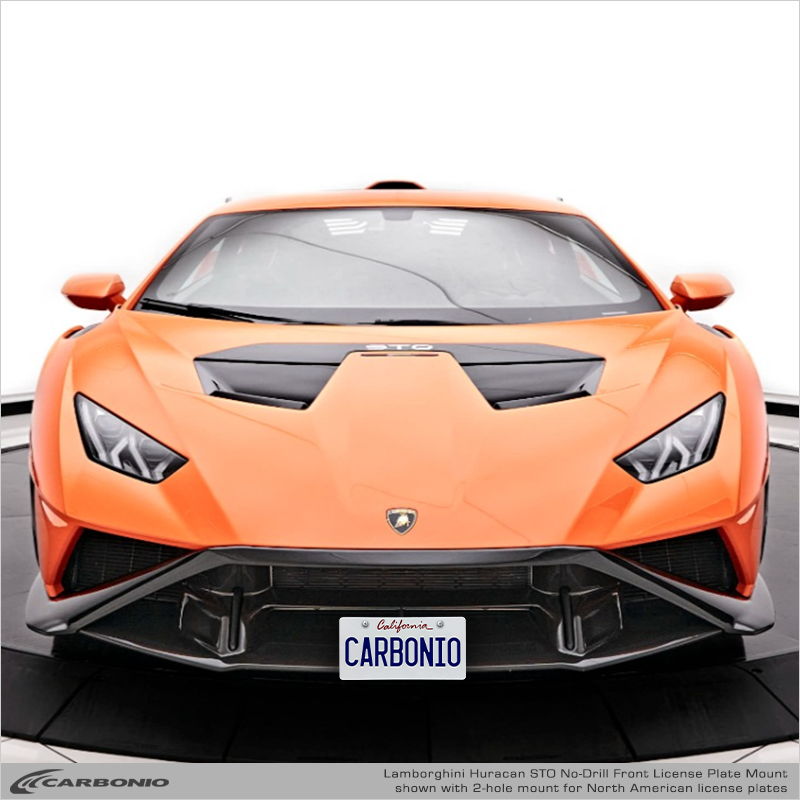 Carbonio No-Drill Front License Plate Mount - Lamborghini Huracan STO 2022-2024