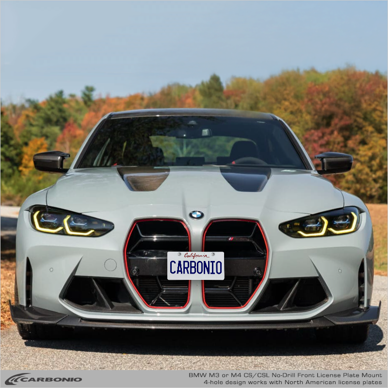 Carbonio No-Drill Front License Plate Mount - BMW M3 & M4 (G8x) 2019-2026