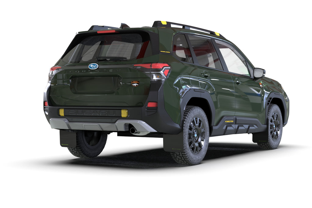 Rally Armor Black UR Mud Flap w/Green Logo - Subaru Forester Wilderness 2026
