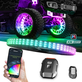 XKmax LED Ultra 3-Row Wheel Ring Lights with RGBW Color Chasing | App-controlled