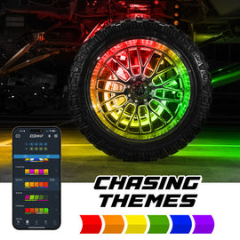XKmax LED Ultra 3-Row Wheel Ring Lights with RGBW Color Chasing | App-controlled