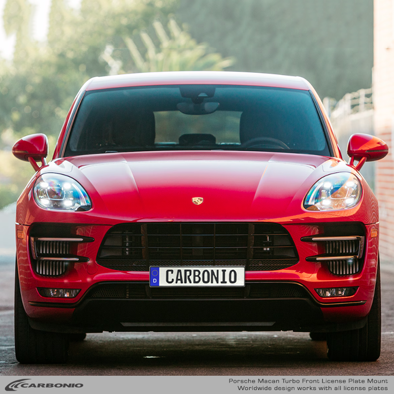 Carbonio No-Drill Front License Plate Mount - Porsche Macan Turbo 95B.1 2015-2018
