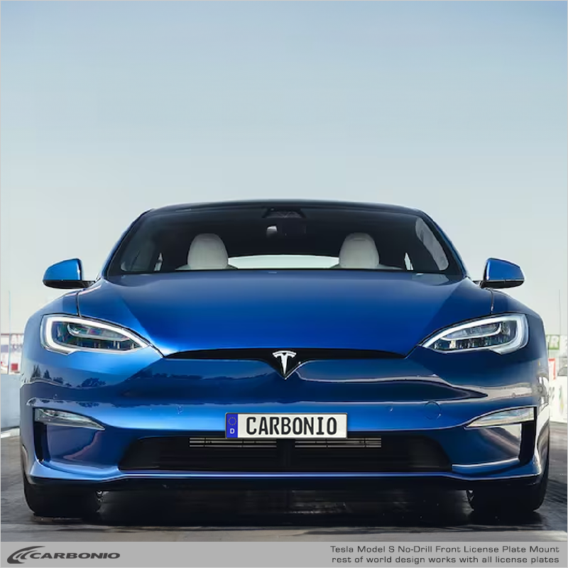 Carbonio No-Drill Front License Plate Mount - Tesla Model S 2021-2026