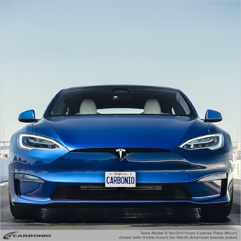 Carbonio No-Drill Front License Plate Mount - Tesla Model S 2021-2026