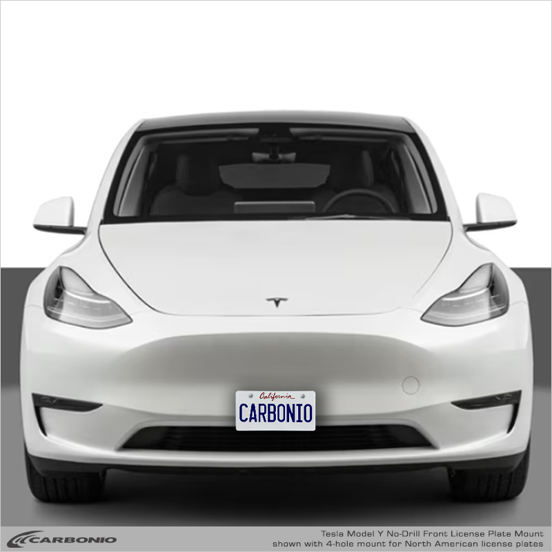 Carbonio No-Drill Front License Plate Mount - Tesla Model Y 2020-2025