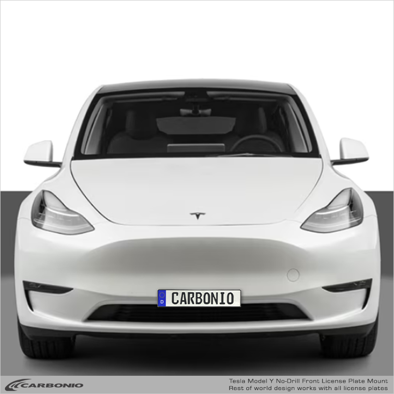 Carbonio No-Drill Front License Plate Mount - Tesla Model Y 2020-2025