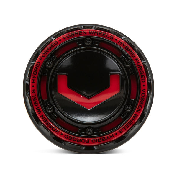 Vossen Billet Modular Cap - Small - Gloss Black w/ Red Insert