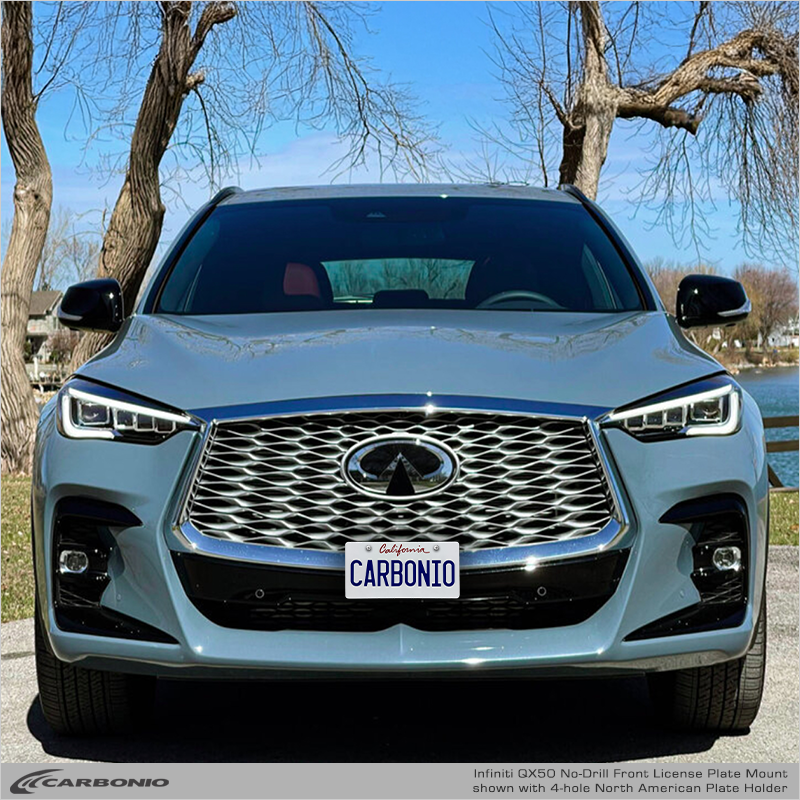 Carbonio No-Drill Front License Plate Mount - Infiniti QX50 / QX55 2019-2026