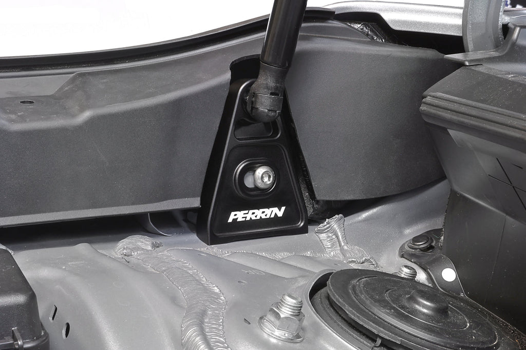 PERRIN Black High-Lift Hood Brackets - Subaru WRX / STi 2015-2026