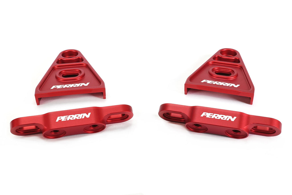 PERRIN Red High-Lift Hood Brackets - Subaru WRX / STi 2015-2026