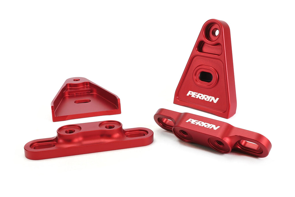 PERRIN Red High-Lift Hood Brackets - Subaru WRX / STi 2015-2026