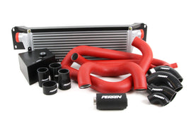 Perrin Front Mount Intercooler Kit w/ Piping [Silver Core / Red Piping] - Subaru WRX STI 2015-2021