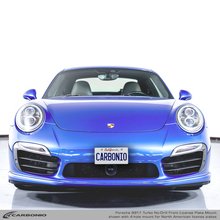 Load image into Gallery viewer, Carbonio No-Drill Front License Plate Mount - Porsche 911 Turbo / Turbo S (991.1) 2014-2016