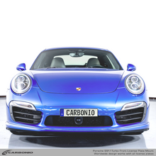 Load image into Gallery viewer, Carbonio No-Drill Front License Plate Mount - Porsche 911 Turbo / Turbo S (991.1) 2014-2016
