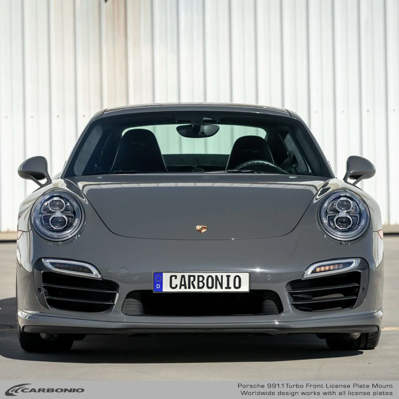 Carbonio No-Drill Front License Plate Mount - Porsche 911 Turbo / Turbo S (991.1) 2014-2016