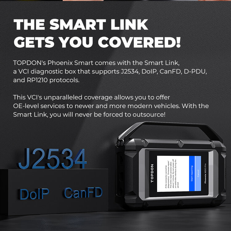 TOPDON Phoenix Smart 10.1" OE-Level Scan Tool, Cloud-Based Programming, Adv Protocols