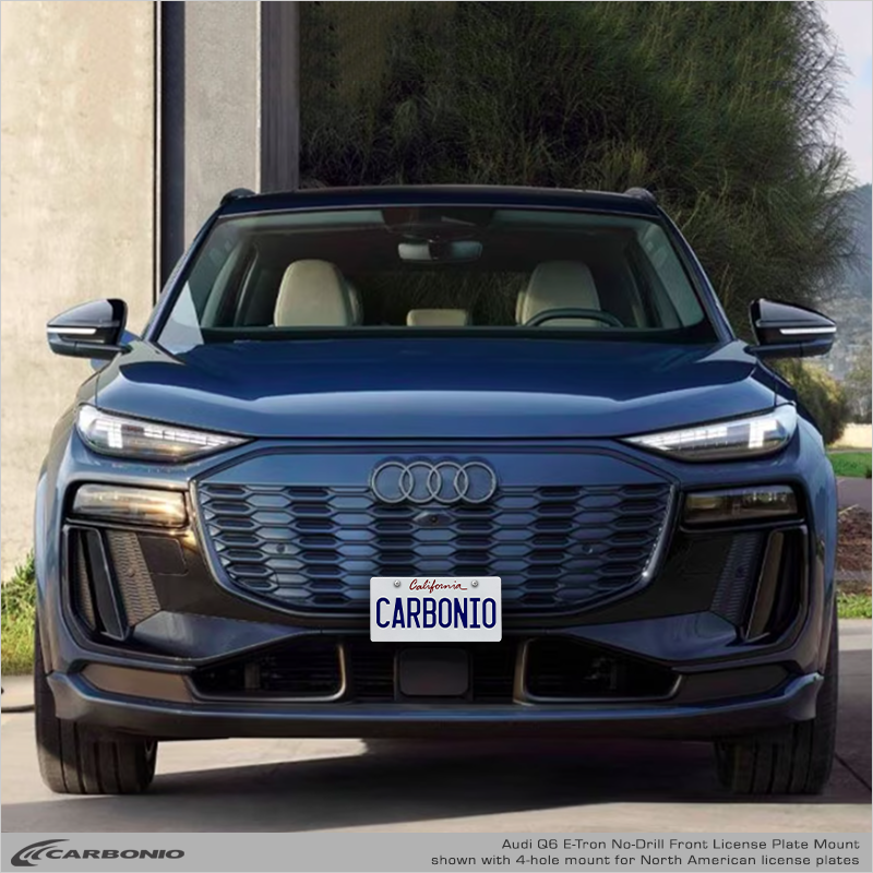 Carbonio No-Drill Front License Plate Mount - Audi Q6 / SQ6 E-Tron 2025+