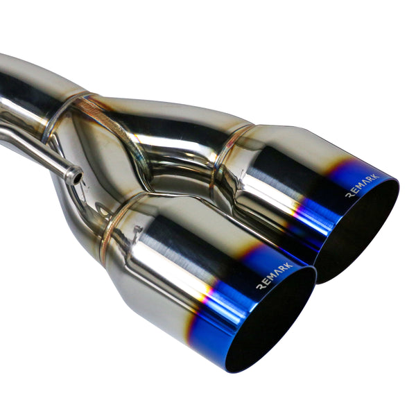 Remark Burnt Quad Tip (Non-Resonated) Sports Touring Spec Catback Exhaust - Subaru STi GR Hatch 2008-2014