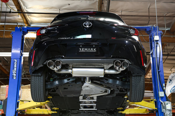 Remark Quiet-Spec Brushed Stainless Steel Quad Tip Catback Exhaust - Toyota Corolla Hatchback 2023+