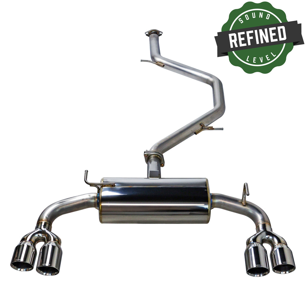 Remark Quiet-Spec Brushed Stainless Steel Quad Tip Catback Exhaust - Toyota Corolla Hatchback 2023+