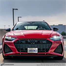 Carbonio No-Drill Front License Plate Mount - Audi RS6 2020-2026