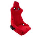 NRG Prisma Lab Red Vegan Suede Reclinable Bucket Racing Seat Pair - Universal