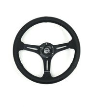 Load image into Gallery viewer, NRG Reinforced Perforated Leather Racing Steering Wheel 350mm / 2.5in Deep / 4mm Matte Black Spoke - Universal