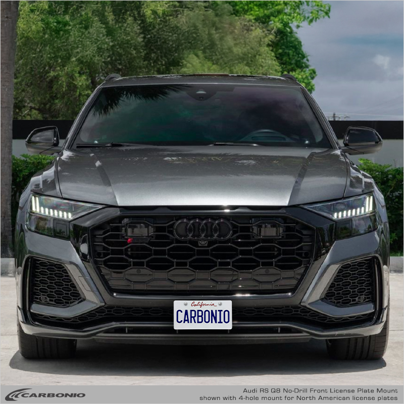 Carbonio No-Drill Front License Plate Mount - Audi Q8 / SQ8 / RS Q8 2024-2026