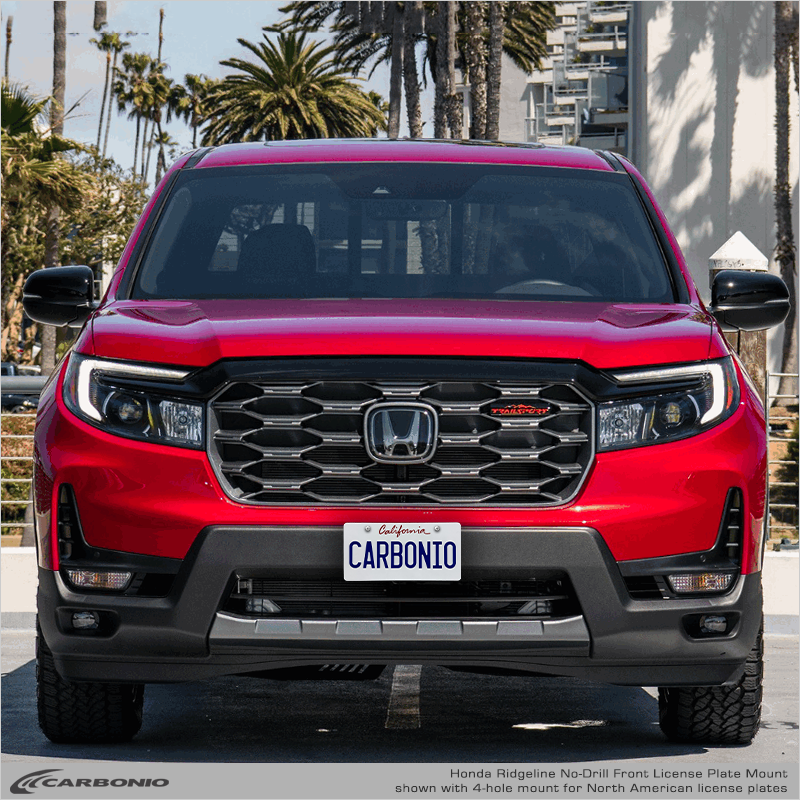 Carbonio No-Drill Front License Plate Mount - Honda Ridgeline 2021-2027