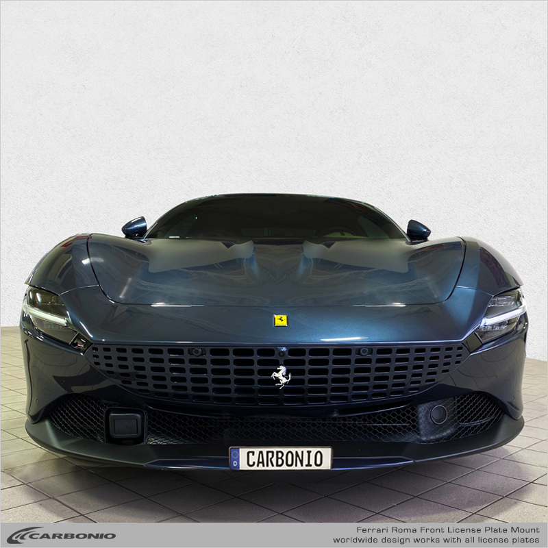 Carbonio No-Drill Front License Plate Mount - Ferrari Roma 2020-2026