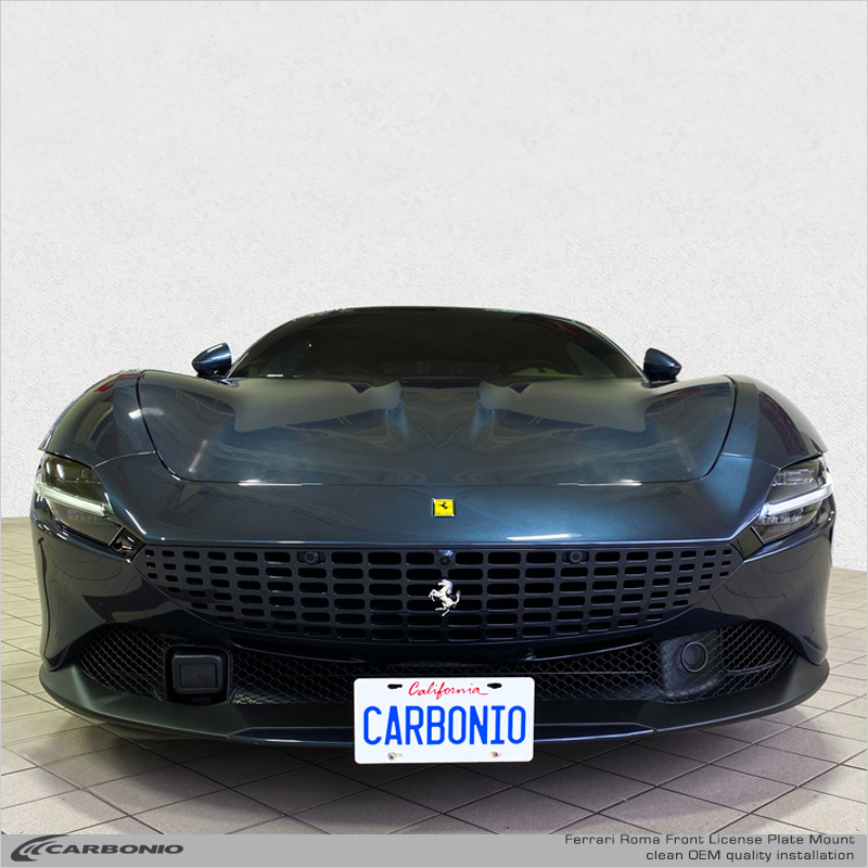 Carbonio No-Drill Front License Plate Mount - Ferrari Roma 2020-2026