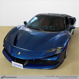 Carbonio No-Drill Front License Plate Mount - Ferrari SF90 2020-2026
