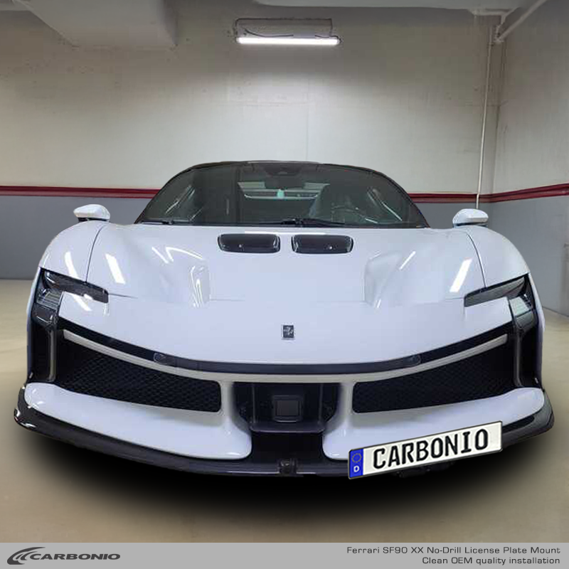 Carbonio No-Drill Front License Plate Mount - Ferrari SF90 2020-2026