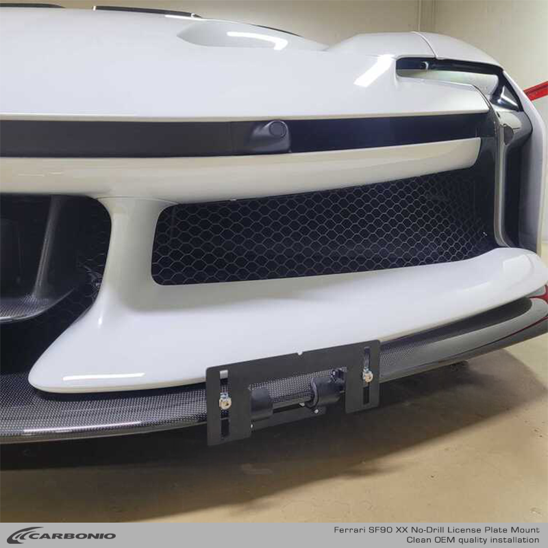 Carbonio No-Drill Front License Plate Mount - Ferrari SF90 2020-2026