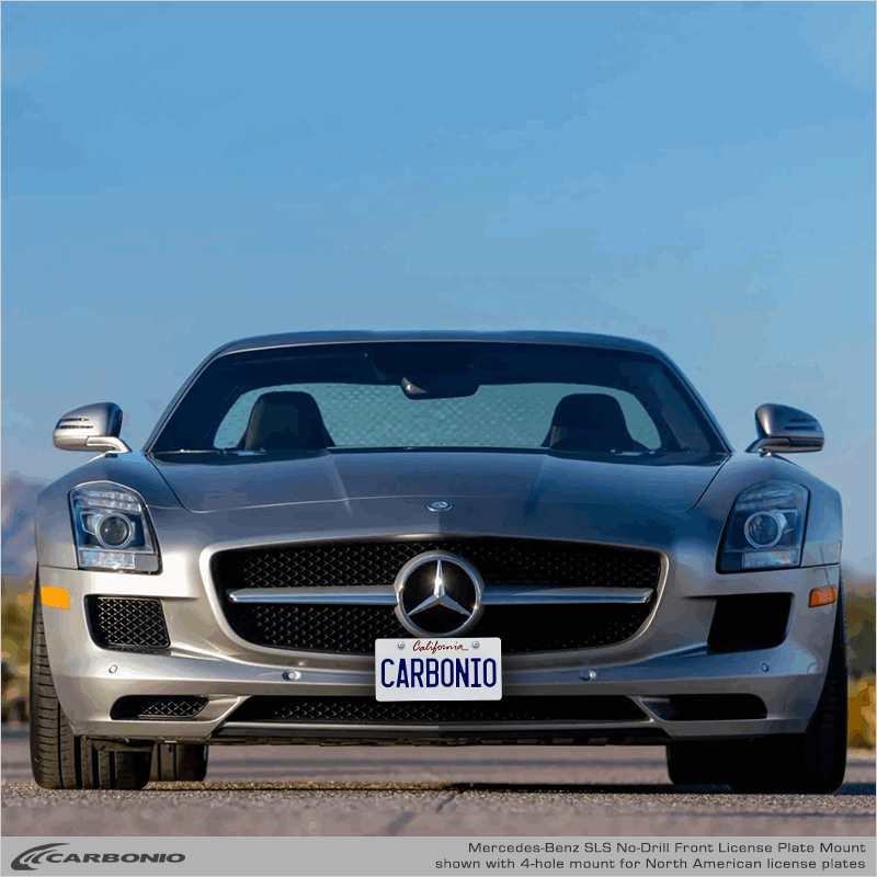 Carbonio No-Drill Front License Plate Mount - Mercedes SLS AMG 2010-2015