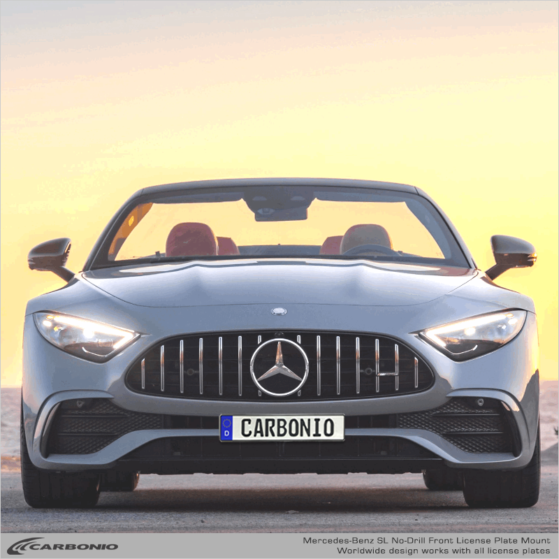 Carbonio No-Drill Front License Plate Mount - Mercedes SL43 AMG 2023-2027