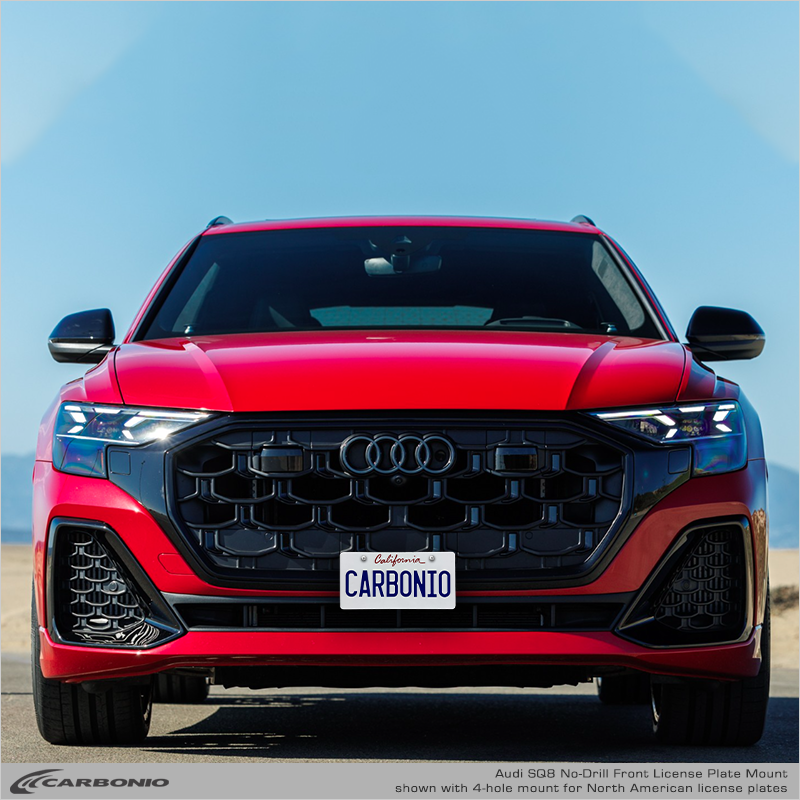 Carbonio No-Drill Front License Plate Mount - Audi Q8 / SQ8 / RS Q8 2024-2026